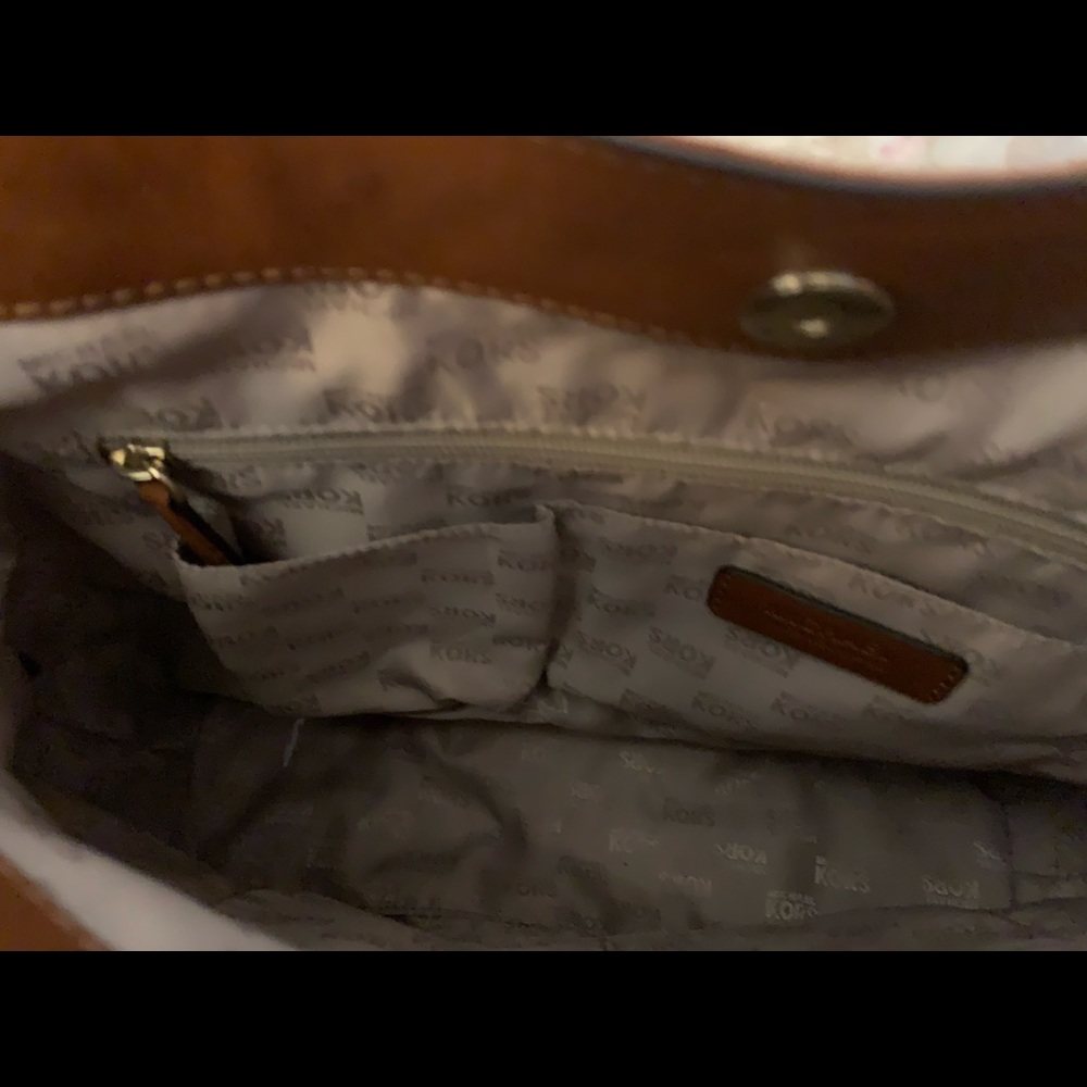 Michael Kors bag, brown leather and canvas